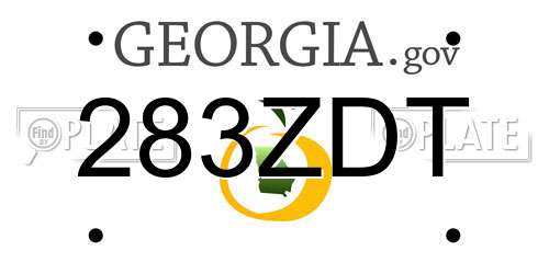 283ZDT Georgia License Plate