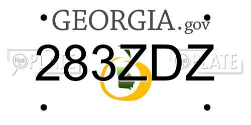 283ZDZ Georgia License Plate
