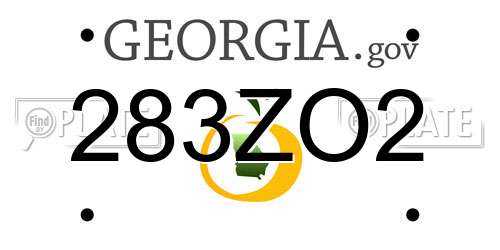 283ZO2 Georgia License Plate