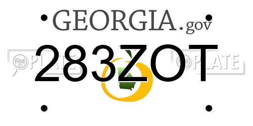 283ZOT Georgia License Plate