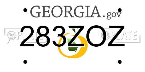 283ZOZ Georgia License Plate