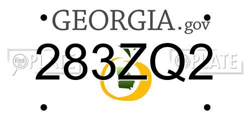 283ZQ2 Georgia License Plate