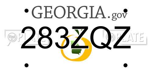 283ZQZ Georgia License Plate