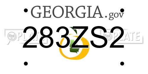 283ZS2 Georgia License Plate