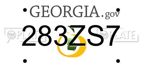 283ZS7 Georgia License Plate