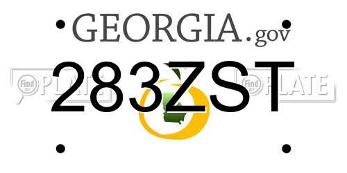 283ZST Georgia License Plate