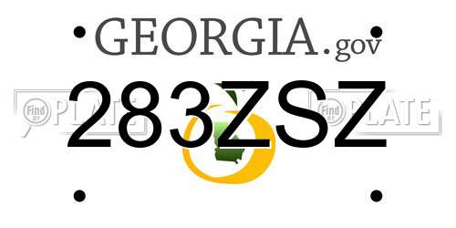 283ZSZ Georgia License Plate