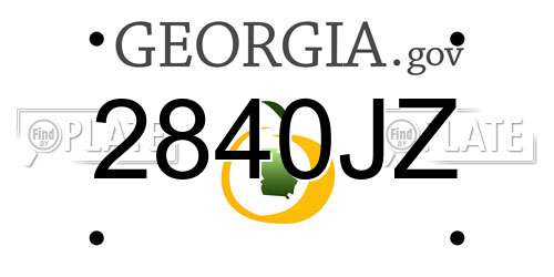 2840JZ Georgia License Plate