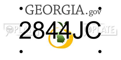 2844JC Georgia License Plate