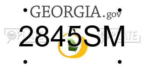 2845SM Georgia License Plate