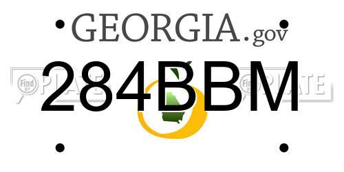284BBM Georgia License Plate