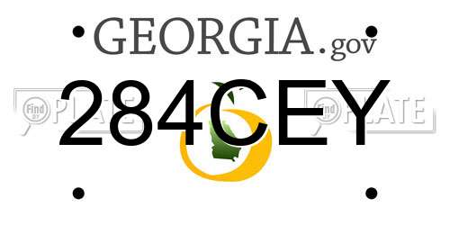 284CEY Georgia License Plate
