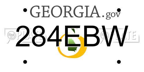 284EBW Georgia License Plate