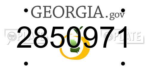 2850971 Georgia License Plate