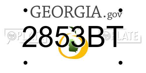 2853BT Georgia License Plate