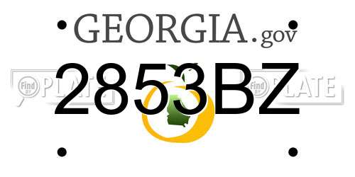 2853BZ Georgia License Plate