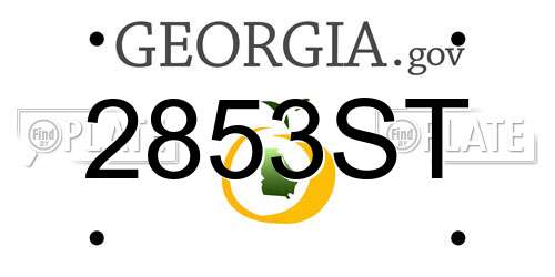 2853ST Georgia License Plate
