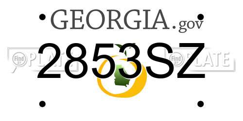 2853SZ Georgia License Plate