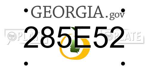 285E52 Georgia License Plate
