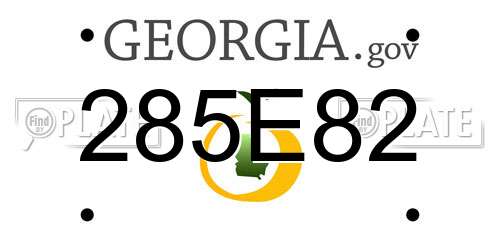 285E82 Georgia License Plate