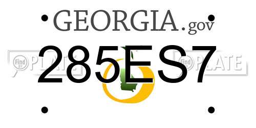 285ES7 Georgia License Plate