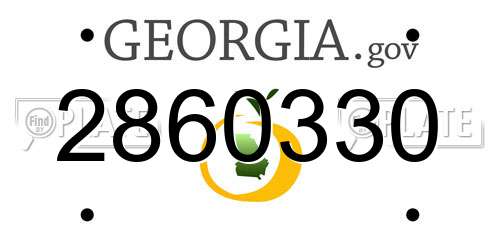 2860330 Georgia License Plate