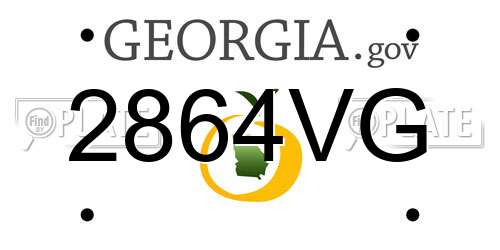 2864VG Georgia License Plate