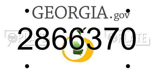 2866370 Georgia License Plate