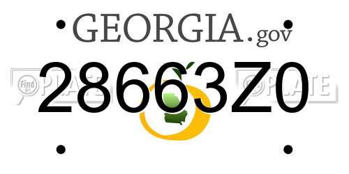 28663Z0 Georgia License Plate