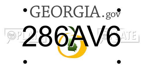 286AV6 Georgia License Plate