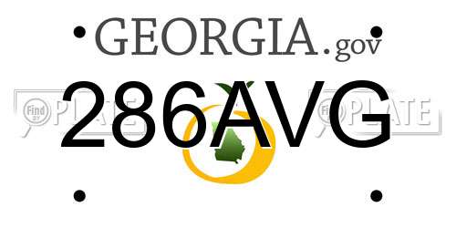 286AVG Georgia License Plate