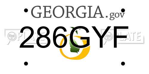 286GYF Georgia License Plate