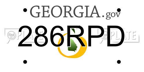 286RPD Georgia License Plate