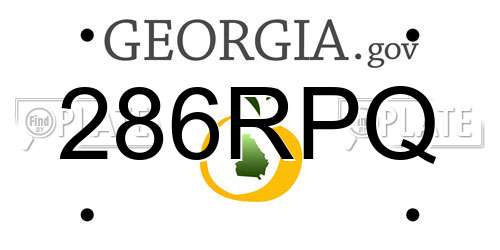 286RPQ Georgia License Plate