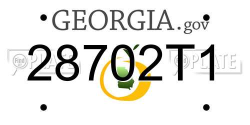 28702T1 Georgia License Plate