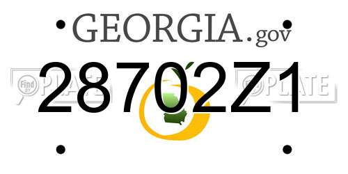 28702Z1 Georgia License Plate