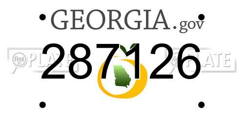287126 Georgia License Plate