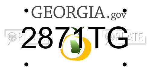 2871TG Georgia License Plate