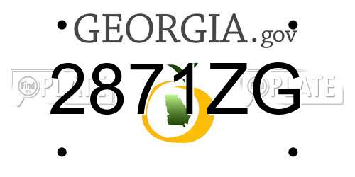 2871ZG Georgia License Plate