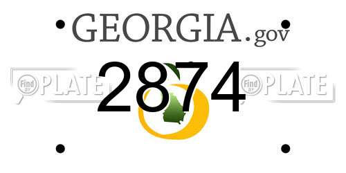 2874 Georgia License Plate