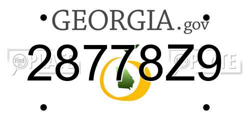 28778Z9 Georgia License Plate