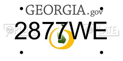 2877WE Georgia License Plate