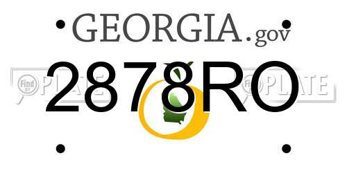 2878RO Georgia License Plate