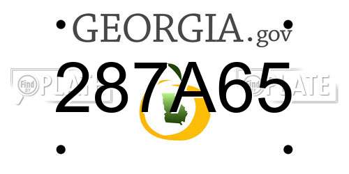 287A65 Georgia License Plate