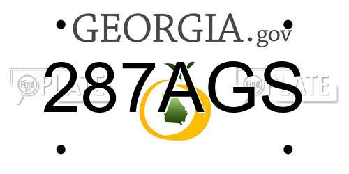 287AGS Georgia License Plate