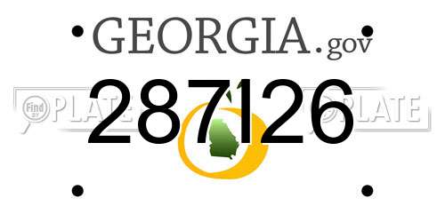 287I26 Georgia License Plate