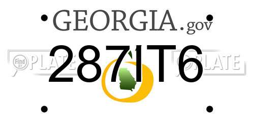 287IT6 Georgia License Plate