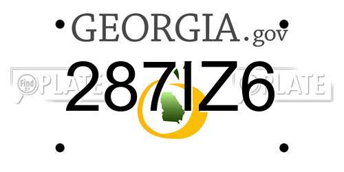 287IZ6 Georgia License Plate