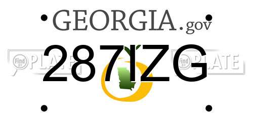 287IZG Georgia License Plate