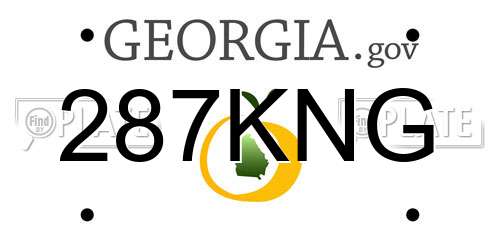 287KNG Georgia License Plate